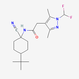 molecular formula C19H28F2N4O B2771150 N-(4-Tert-butyl-1-cyanocyclohexyl)-2-[1-(difluoromethyl)-3,5-dimethylpyrazol-4-yl]acetamide CAS No. 2249054-01-9