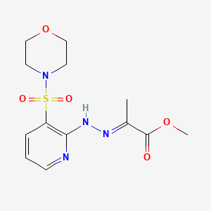 molecular formula C13H18N4O5S B2771161 methyl (2E)-2-{[3-(morpholin-4-ylsulfonyl)pyridin-2-yl]hydrazono}propanoate CAS No. 1786065-51-7
