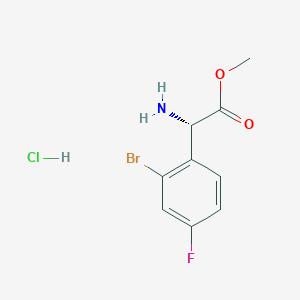 molecular formula C9H10BrClFNO2 B2771168 Methyl (2S)-2-amino-2-(2-bromo-4-fluorophenyl)acetate hydrochloride CAS No. 1391408-13-1
