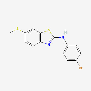 molecular formula C14H11BrN2S2 B2771176 N-(4-bromophenyl)-6-(methylthio)benzo[d]thiazol-2-amine CAS No. 890961-42-9