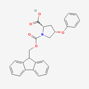 molecular formula C26H23NO5 B2771182 (2S,4S)-Fmoc-4-Phenoxy-pyrrolidine-2-carboxylic acid CAS No. 1260617-48-8