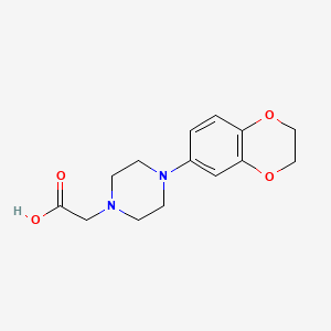 molecular formula C14H18N2O4 B2771184 2-[4-(2,3-Dihydro-1,4-benzodioxin-6-yl)piperazin-1-yl]acetic acid CAS No. 722491-48-7