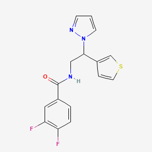 molecular formula C16H13F2N3OS B2771209 3,4-difluoro-N-[2-(1H-pyrazol-1-yl)-2-(thiophen-3-yl)ethyl]benzamide CAS No. 2034595-39-4