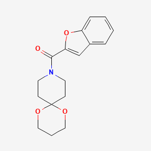 molecular formula C17H19NO4 B2771210 Benzofuran-2-yl(1,5-dioxa-9-azaspiro[5.5]undecan-9-yl)methanone CAS No. 1351616-89-1