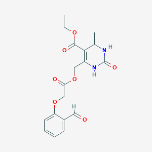 molecular formula C18H20N2O7 B2771219 ethyl 6-[[2-(2-formylphenoxy)acetyl]oxymethyl]-4-methyl-2-oxo-3,4-dihydro-1H-pyrimidine-5-carboxylate CAS No. 732999-06-3