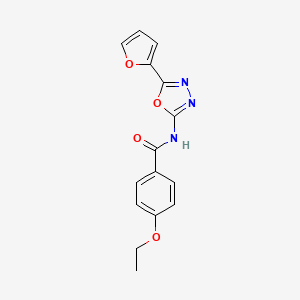 molecular formula C15H13N3O4 B2771224 4-ethoxy-N-(5-(furan-2-yl)-1,3,4-oxadiazol-2-yl)benzamide CAS No. 862809-08-3