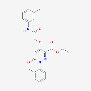 molecular formula C23H23N3O5 B2771235 ethyl 1-(2-methylphenyl)-4-{[(3-methylphenyl)carbamoyl]methoxy}-6-oxo-1,6-dihydropyridazine-3-carboxylate CAS No. 899992-18-8