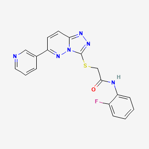 molecular formula C18H13FN6OS B2771237 N-(2-fluorophenyl)-2-{[6-(pyridin-3-yl)-[1,2,4]triazolo[4,3-b]pyridazin-3-yl]sulfanyl}acetamide CAS No. 891107-34-9