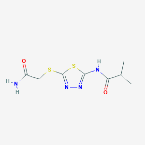 molecular formula C8H12N4O2S2 B2771242 N-(5-((2-amino-2-oxoethyl)thio)-1,3,4-thiadiazol-2-yl)isobutyramide CAS No. 893149-64-9