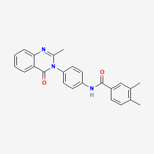 molecular formula C24H21N3O2 B2771250 3,4-dimethyl-N-[4-(2-methyl-4-oxo-3,4-dihydroquinazolin-3-yl)phenyl]benzamide CAS No. 906149-48-2