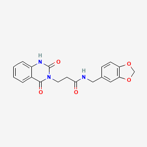 molecular formula C19H17N3O5 B2771270 N-[(2H-1,3-benzodioxol-5-yl)methyl]-3-(2,4-dioxo-1,2,3,4-tetrahydroquinazolin-3-yl)propanamide CAS No. 688773-79-7