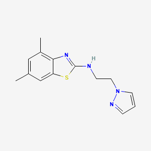 molecular formula C14H16N4S B2771280 N-(2-(1H-pyrazol-1-yl)ethyl)-4,6-dimethylbenzo[d]thiazol-2-amine CAS No. 1219842-44-0