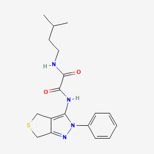 molecular formula C18H22N4O2S B2771281 N-(3-methylbutyl)-N'-{2-phenyl-2H,4H,6H-thieno[3,4-c]pyrazol-3-yl}ethanediamide CAS No. 899969-32-5