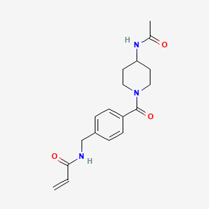 N-[[4-(4-Acetamidopiperidine-1-carbonyl)phenyl]methyl]prop-2-enamide