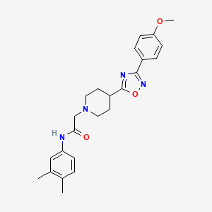 molecular formula C24H28N4O3 B2771304 N-(3,4-dimethylphenyl)-2-(4-(3-(4-methoxyphenyl)-1,2,4-oxadiazol-5-yl)piperidin-1-yl)acetamide CAS No. 1251625-37-2