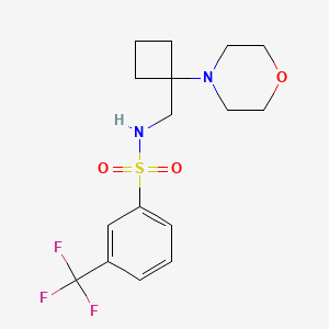 molecular formula C16H21F3N2O3S B2771342 N-{[1-(morpholin-4-yl)cyclobutyl]methyl}-3-(trifluoromethyl)benzene-1-sulfonamide CAS No. 2380141-36-4