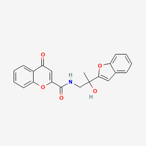 molecular formula C21H17NO5 B2771352 N-(2-(benzofuran-2-yl)-2-hydroxypropyl)-4-oxo-4H-chromene-2-carboxamide CAS No. 2034545-66-7
