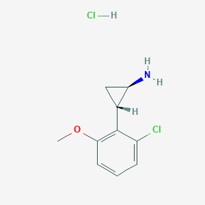 molecular formula C10H13Cl2NO B2771363 (1R,2S)-2-(2-Chloro-6-methoxyphenyl)cyclopropan-1-amine;hydrochloride CAS No. 2243504-63-2