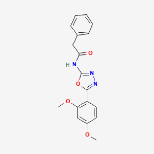 molecular formula C18H17N3O4 B2771415 N-[5-(2,4-dimethoxyphenyl)-1,3,4-oxadiazol-2-yl]-2-phenylacetamide CAS No. 897615-68-8