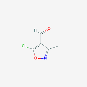 molecular formula C5H4ClNO2 B2771428 5-Chloro-3-methyl-1,2-oxazole-4-carbaldehyde CAS No. 1314901-77-3