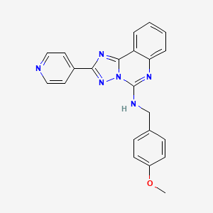 molecular formula C22H18N6O B2771435 N-[(4-Methoxyphenyl)methyl]-2-(pyridin-4-YL)-[1,2,4]triazolo[1,5-C]quinazolin-5-amine CAS No. 902945-28-2
