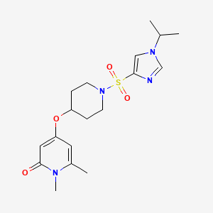 molecular formula C18H26N4O4S B2771437 1,6-dimethyl-4-[(1-{[1-(propan-2-yl)-1H-imidazol-4-yl]sulfonyl}piperidin-4-yl)oxy]-1,2-dihydropyridin-2-one CAS No. 2034314-05-9