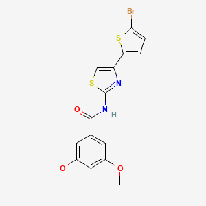 molecular formula C16H13BrN2O3S2 B2771457 N-[4-(5-bromothiophen-2-yl)-1,3-thiazol-2-yl]-3,5-dimethoxybenzamide CAS No. 391229-48-4
