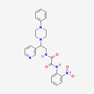 molecular formula C25H26N6O4 B2771463 N1-(2-nitrophenyl)-N2-(2-(4-phenylpiperazin-1-yl)-2-(pyridin-3-yl)ethyl)oxalamide CAS No. 886946-04-9