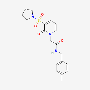 molecular formula C19H23N3O4S B2771481 N-[(4-methylphenyl)methyl]-2-[2-oxo-3-(pyrrolidine-1-sulfonyl)-1,2-dihydropyridin-1-yl]acetamide CAS No. 1251629-53-4