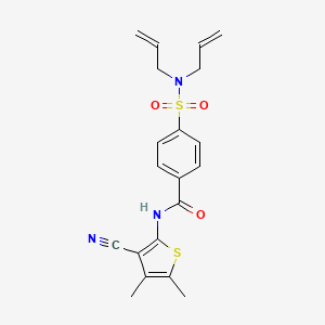 molecular formula C20H21N3O3S2 B2771484 N-(3-cyano-4,5-dimethylthiophen-2-yl)-4-(N,N-diallylsulfamoyl)benzamide CAS No. 896303-04-1