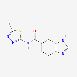molecular formula C11H13N5OS B2771497 N-(5-methyl-1,3,4-thiadiazol-2-yl)-4,5,6,7-tetrahydro-1H-1,3-benzodiazole-5-carboxamide CAS No. 132907-69-8