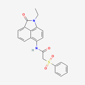 molecular formula C21H18N2O4S B2771507 N-(1-ethyl-2-oxo-1,2-dihydrobenzo[cd]indol-6-yl)-2-(phenylsulfonyl)acetamide CAS No. 895457-46-2