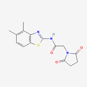 molecular formula C15H15N3O3S B2771612 N-(4,5-dimethyl-1,3-benzothiazol-2-yl)-2-(2,5-dioxopyrrolidin-1-yl)acetamide CAS No. 888409-79-8