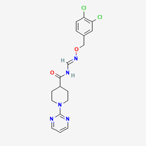 molecular formula C18H19Cl2N5O2 B2771616 N-({[(3,4-dichlorobenzyl)oxy]imino}methyl)-1-(2-pyrimidinyl)-4-piperidinecarboxamide CAS No. 338780-62-4