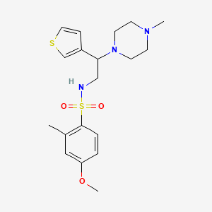 molecular formula C19H27N3O3S2 B2771629 4-methoxy-2-methyl-N-(2-(4-methylpiperazin-1-yl)-2-(thiophen-3-yl)ethyl)benzenesulfonamide CAS No. 954701-65-6