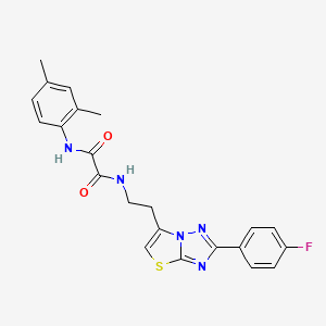 molecular formula C22H20FN5O2S B2771640 N1-(2,4-dimethylphenyl)-N2-(2-(2-(4-fluorophenyl)thiazolo[3,2-b][1,2,4]triazol-6-yl)ethyl)oxalamide CAS No. 897757-95-8