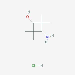 molecular formula C8H18ClNO B2771693 trans-3-Amino-2,2,4,4-tetramethyl-cyclobutanol;hydrochloride CAS No. 90226-44-1