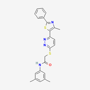 molecular formula C24H22N4OS2 B2771696 N-(3,5-DIMETHYLPHENYL)-2-{[6-(4-METHYL-2-PHENYL-1,3-THIAZOL-5-YL)PYRIDAZIN-3-YL]SULFANYL}ACETAMIDE CAS No. 892415-58-6