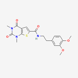 molecular formula C19H21N3O5S B2771716 N-[2-(3,4-dimethoxyphenyl)ethyl]-1,3-dimethyl-2,4-dioxo-1,2,3,4-tetrahydrothieno[2,3-d]pyrimidine-6-carboxamide CAS No. 946335-67-7
