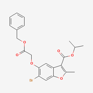 molecular formula C22H21BrO6 B2771740 Propan-2-yl 5-[2-(benzyloxy)-2-oxoethoxy]-6-bromo-2-methyl-1-benzofuran-3-carboxylate CAS No. 315237-17-3