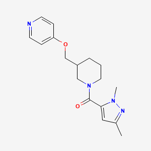 molecular formula C17H22N4O2 B2771744 4-{[1-(1,3-dimethyl-1H-pyrazole-5-carbonyl)piperidin-3-yl]methoxy}pyridine CAS No. 2379971-02-3