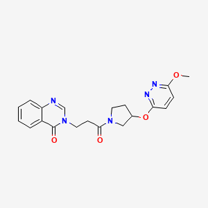 3-(3-(3-((6-methoxypyridazin-3-yl)oxy)pyrrolidin-1-yl)-3-oxopropyl)quinazolin-4(3H)-one
