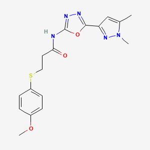 N-(5-(1,5-dimethyl-1H-pyrazol-3-yl)-1,3,4-oxadiazol-2-yl)-3-((4-methoxyphenyl)thio)propanamide