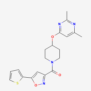 (4-((2,6-Dimethylpyrimidin-4-yl)oxy)piperidin-1-yl)(5-(thiophen-2-yl)isoxazol-3-yl)methanone