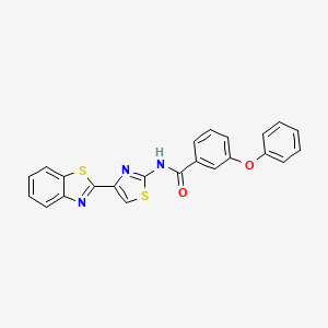 molecular formula C23H15N3O2S2 B2771761 N-[4-(1,3-benzothiazol-2-yl)-1,3-thiazol-2-yl]-3-phenoxybenzamide CAS No. 361173-68-4