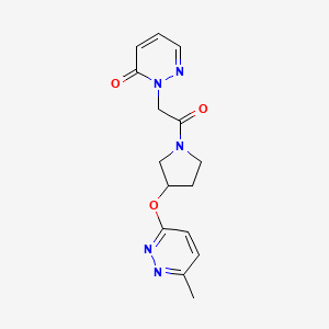 molecular formula C15H17N5O3 B2771766 2-(2-(3-((6-methylpyridazin-3-yl)oxy)pyrrolidin-1-yl)-2-oxoethyl)pyridazin-3(2H)-one CAS No. 2034247-33-9