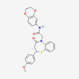 N-(2,3-dihydrobenzo[b][1,4]dioxin-6-yl)-2-(2-(4-methoxyphenyl)-4-oxo-3,4-dihydrobenzo[b][1,4]thiazepin-5(2H)-yl)acetamide