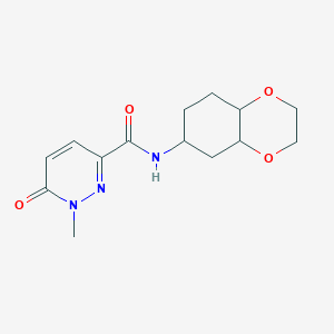 molecular formula C14H19N3O4 B2771769 1-methyl-N-(octahydrobenzo[b][1,4]dioxin-6-yl)-6-oxo-1,6-dihydropyridazine-3-carboxamide CAS No. 1902899-34-6