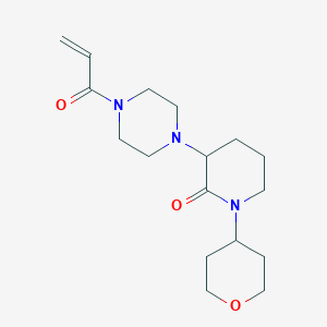 1-(Oxan-4-yl)-3-[4-(prop-2-enoyl)piperazin-1-yl]piperidin-2-one