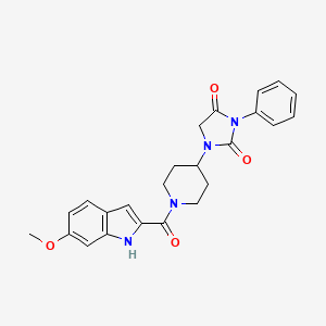1-(1-(6-methoxy-1H-indole-2-carbonyl)piperidin-4-yl)-3-phenylimidazolidine-2,4-dione